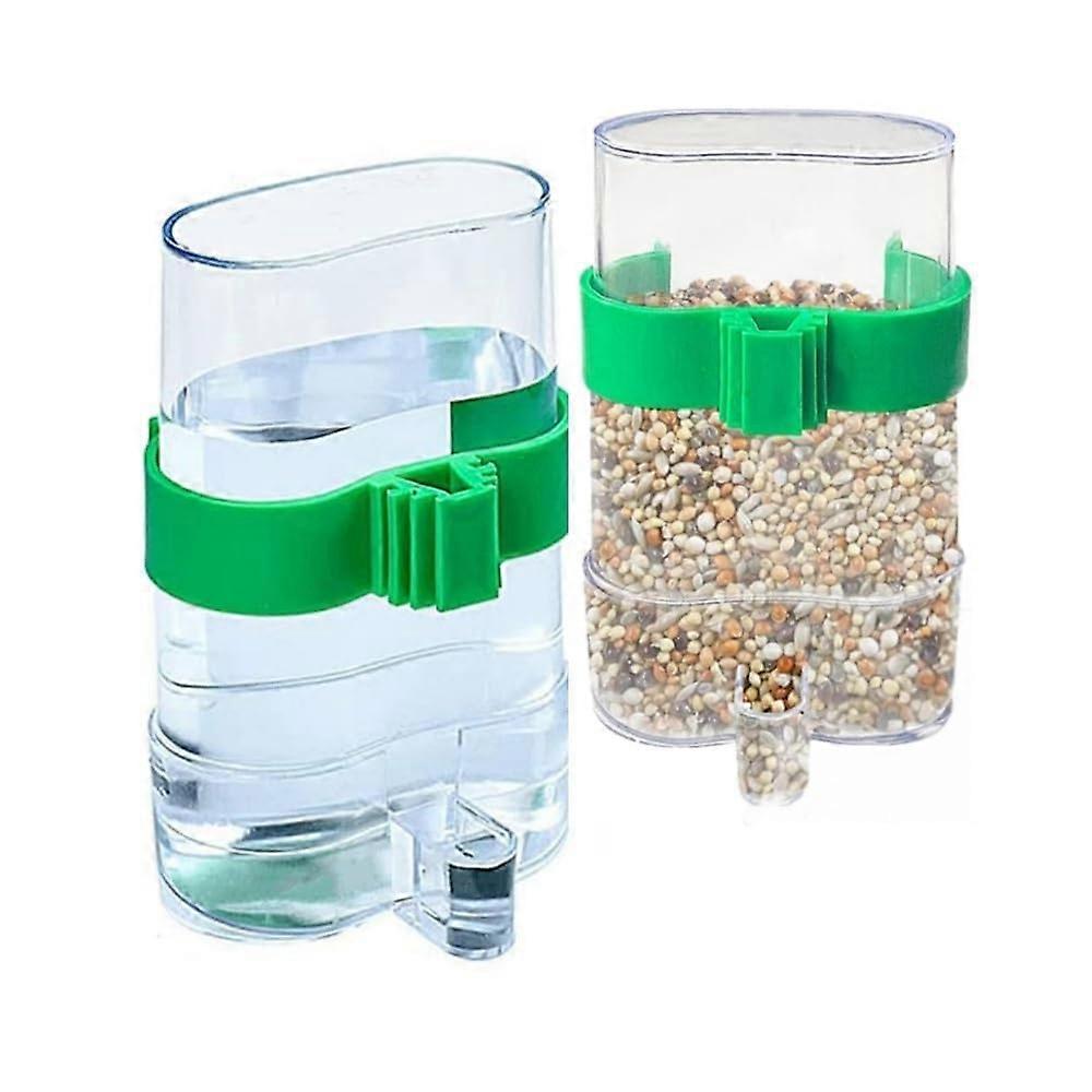 Automatic Bird Feeder and Drinker for Bird Cages, 220 ml, for Budgies, Canaries, Food Containers, Parakeets, Finches, Seeds, Budgies, Pack of 2