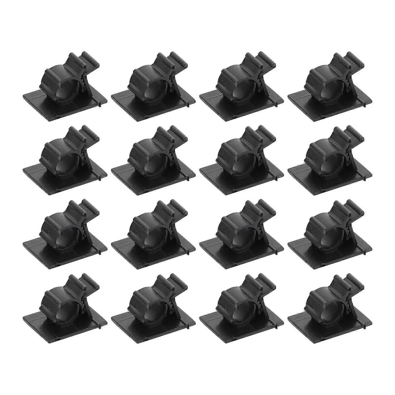 Adhesive Cable Management Clamp for Wire Organization Black Plastic 50 Pieces