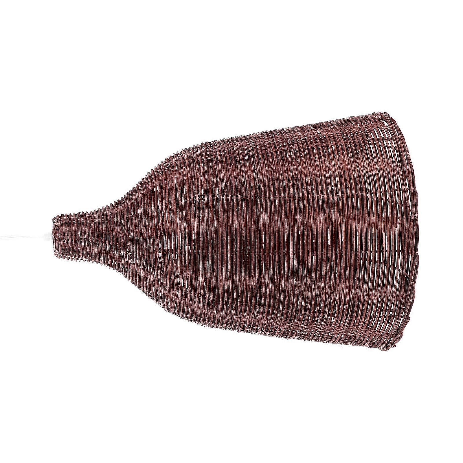 Bamboo Rattan Weaving Lampshade Round Shape Coffee Color Pendant Lightshade For Diffuse Lighting 1Pack