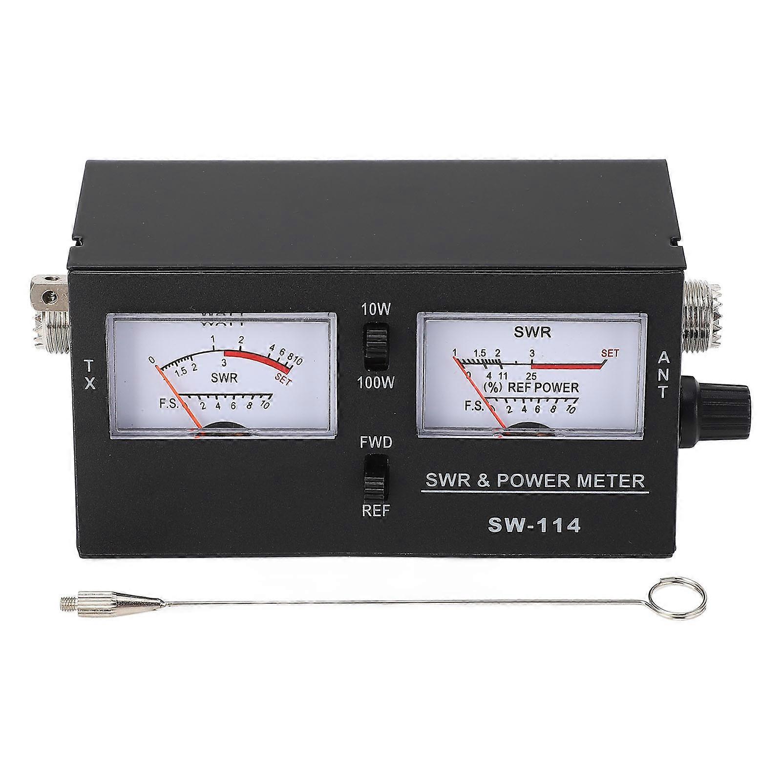 SWR and Power Meter 0‑10W 0‑100W 3 Functions SWR RF Field Strength Tester with S0239 Connector