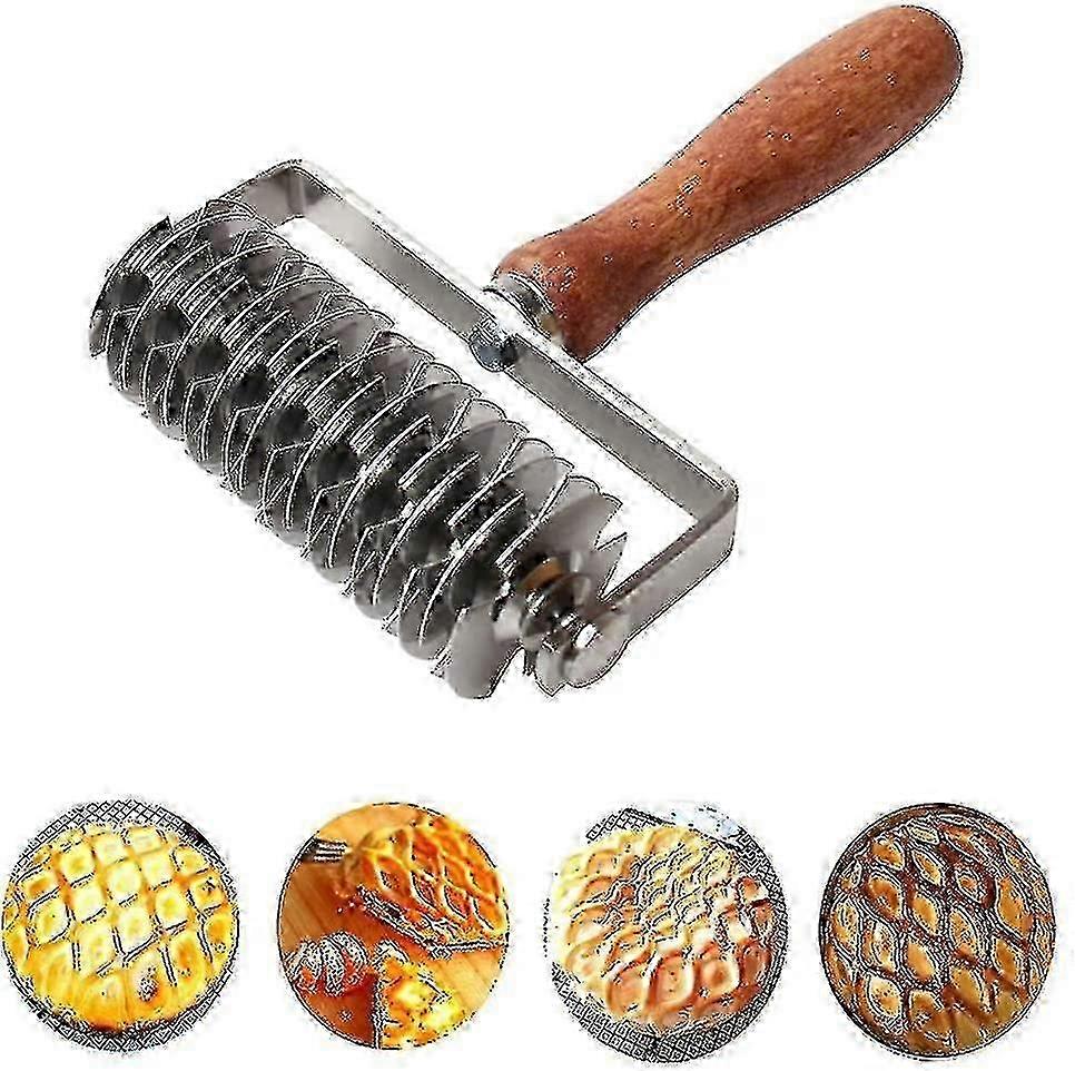 Trehåndtak Deigkutter i rustfritt stål for paier, kjeks, pizza og konditordesign
