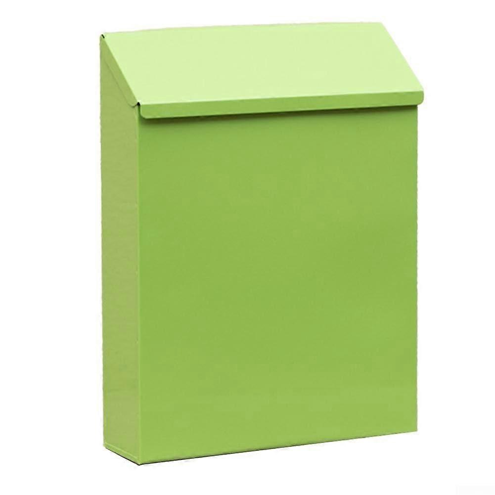 Iron Mailbox with Decorative Design for Community Areas and Home Use, Green Metal Outdoor Post Box