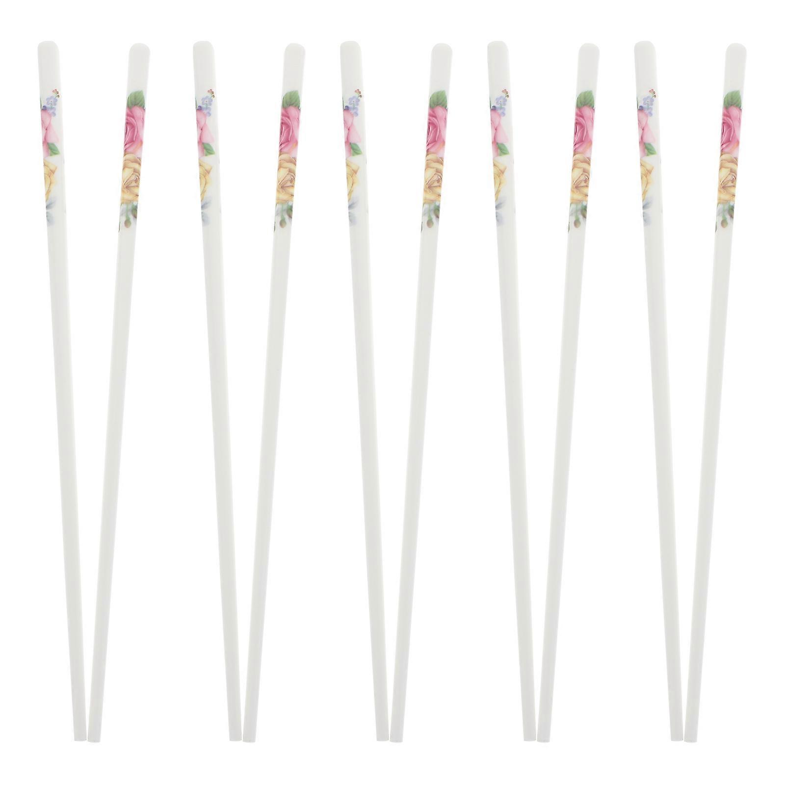 Toughness Ceramic Chopsticks Simple Design For Cooking 25x0.6x0.6CM Non-Slip 5 Pairs