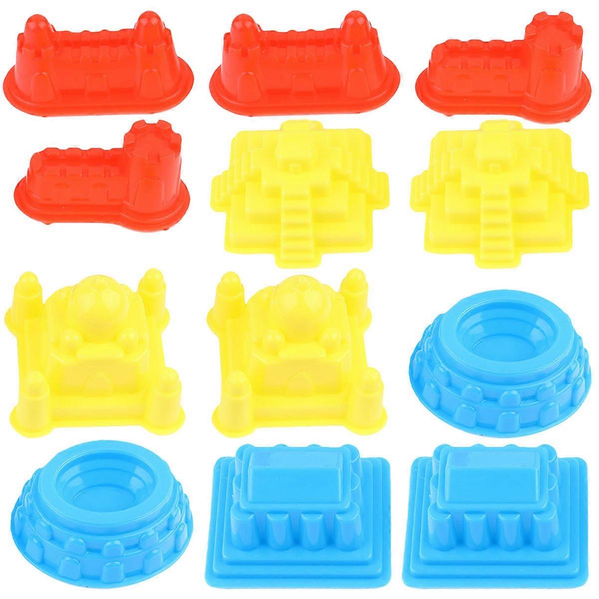 30pcs Thickened Plastic Sand Play Castle Molds for Creative Beach Fun, Developmental Learning & Imaginative Play – Random Colors