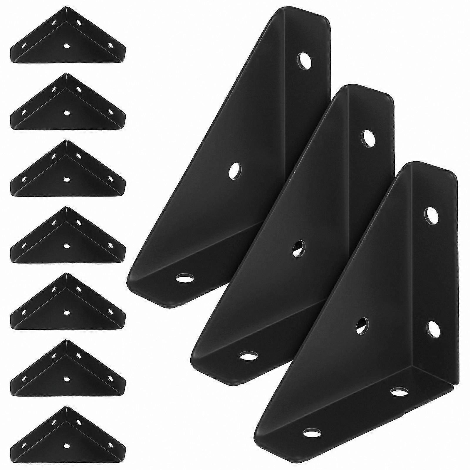 10 Pack Triangle Shelf Brackets Heavy Duty Corner Brace for Furniture and Bed Frame Support