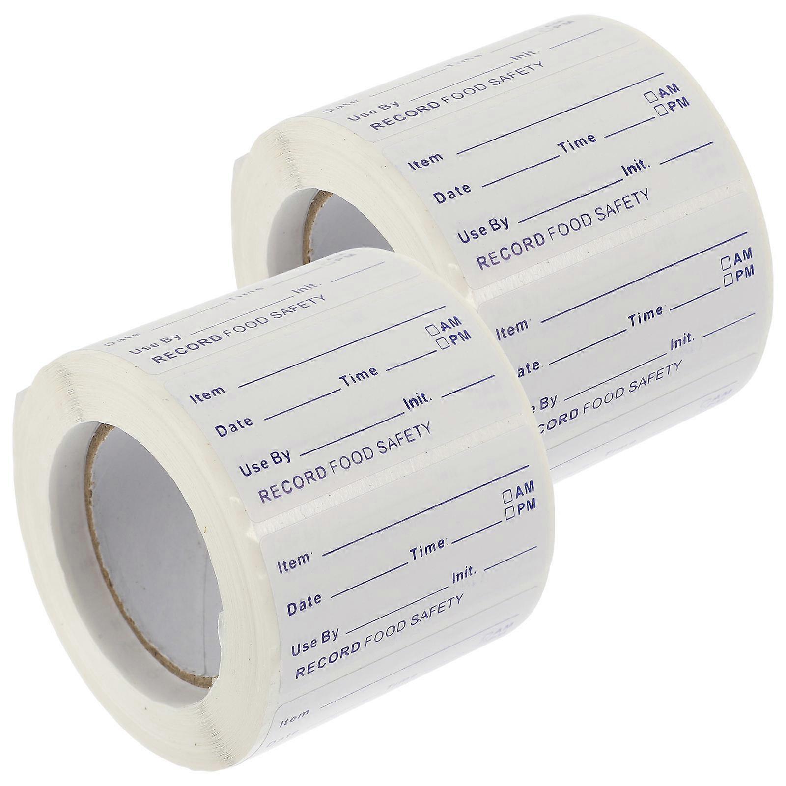 White Adhesive Food Labels for Home Use with Strong Stickiness and Storage 2 Rolls