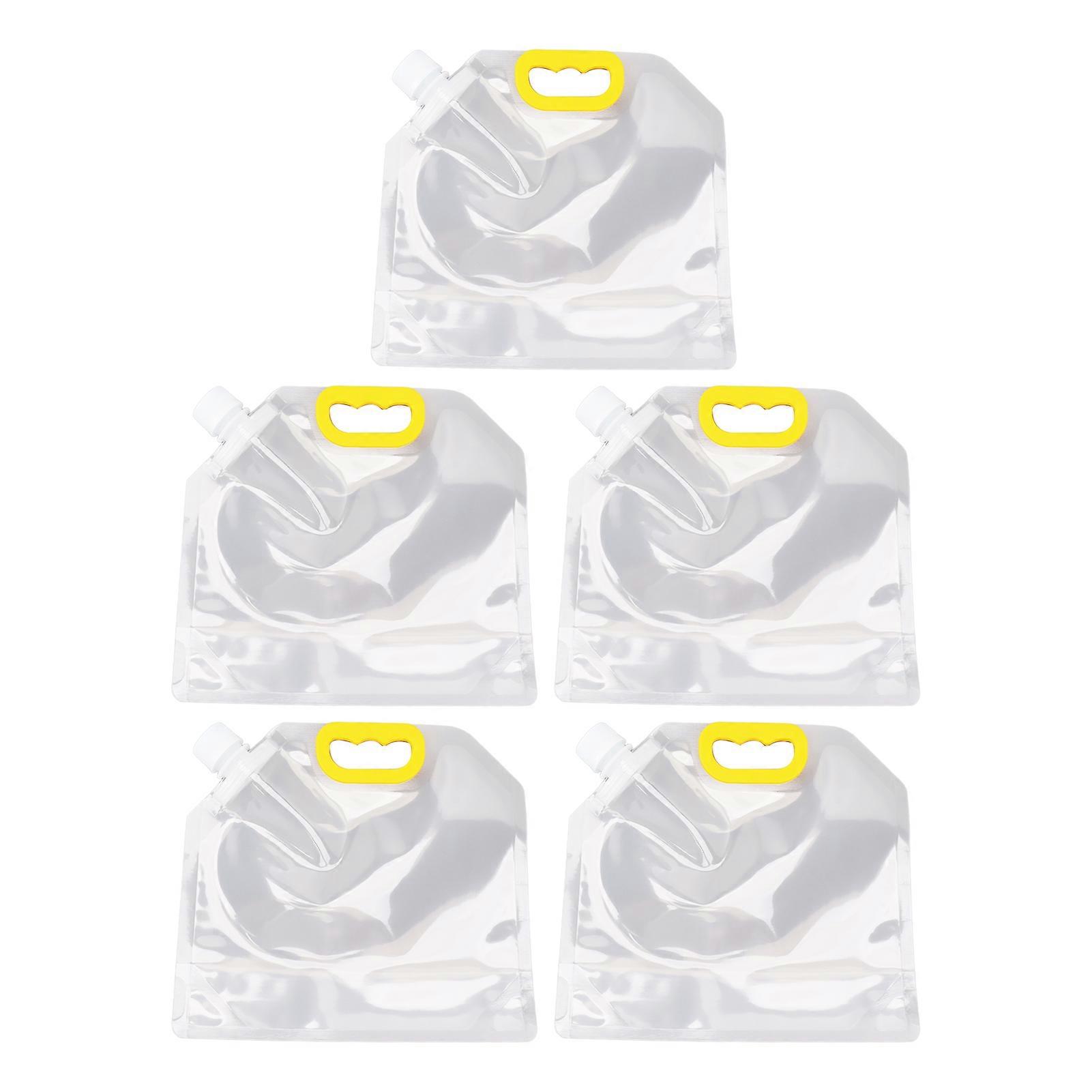 5 件谷物密封储物袋可重复使用的透明谷物储物袋，用于米粮面粉坚果 2.5 公斤