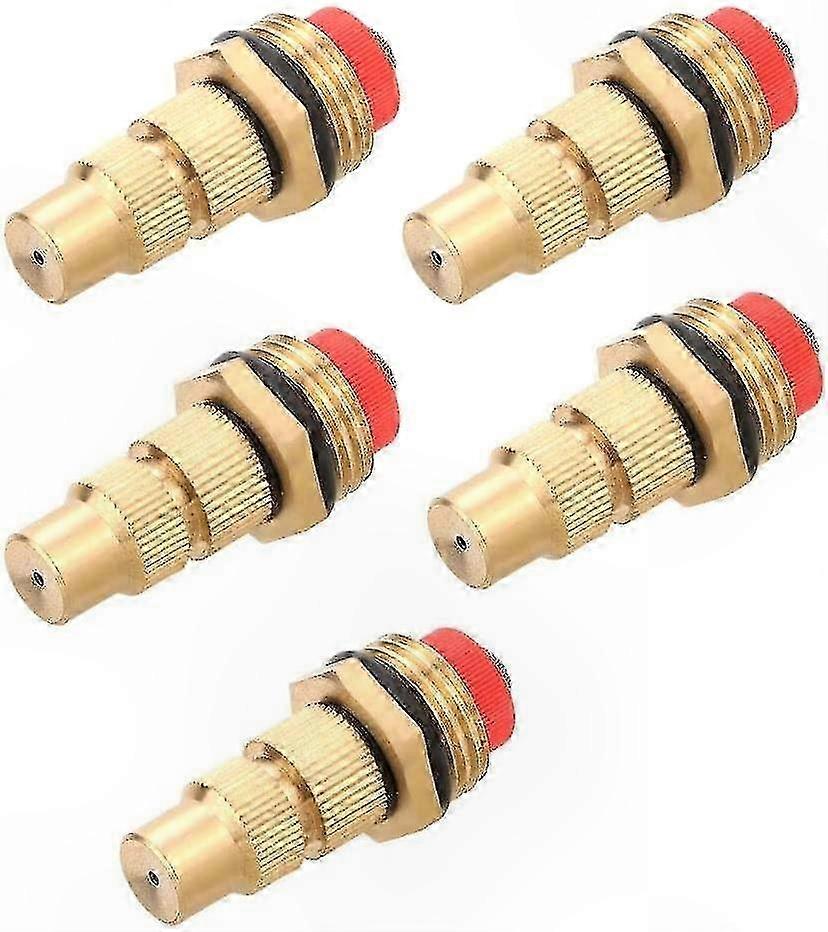 5-Pack Adjustable Garden Sprinkler Nozzles, 360° Rotating Misting Heads for Irrigation Systems, G1/2" Thread Size