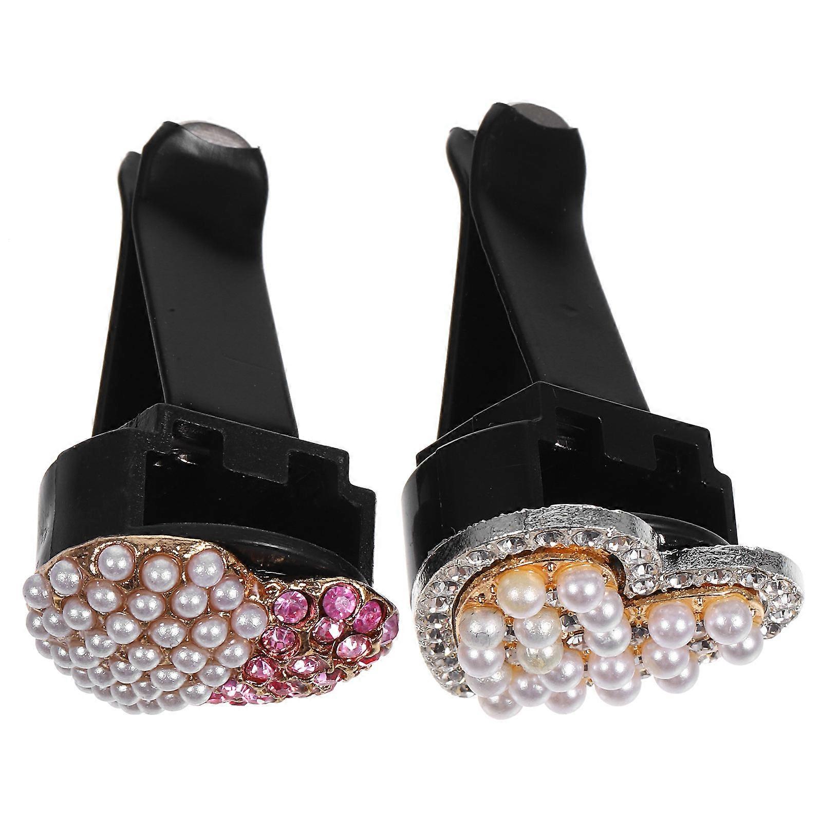 Air Conditioning Clip Charm Decor Car Interior Decorative Accessories Silver 2Pcs