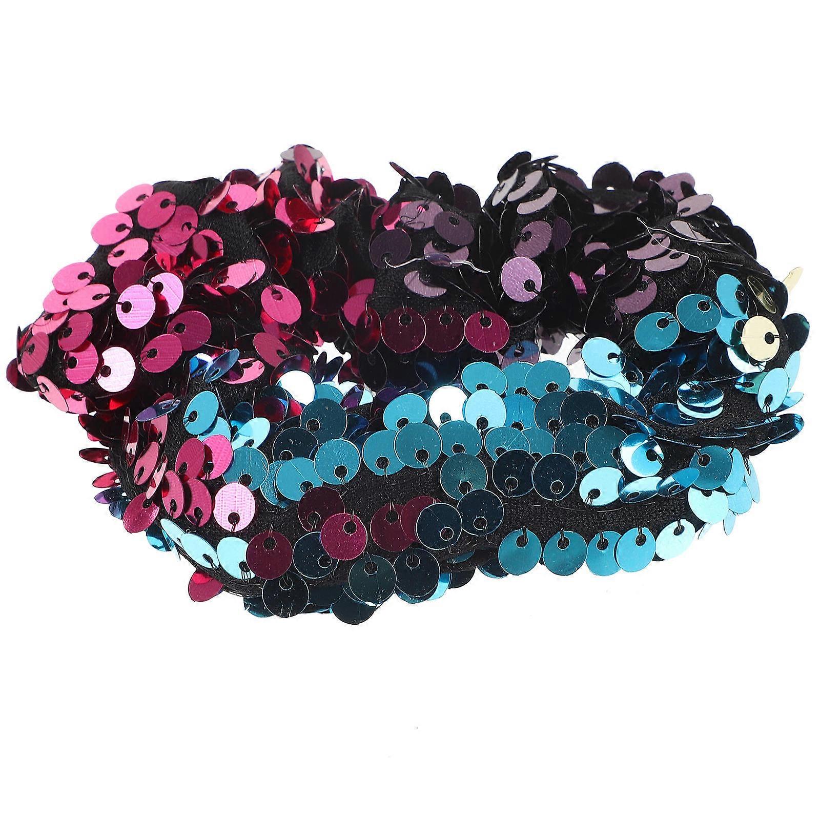 Sequins Hair Rope 2pcs Hair Bands Ties Ponytail Holders for Kids Women Girls Colorful