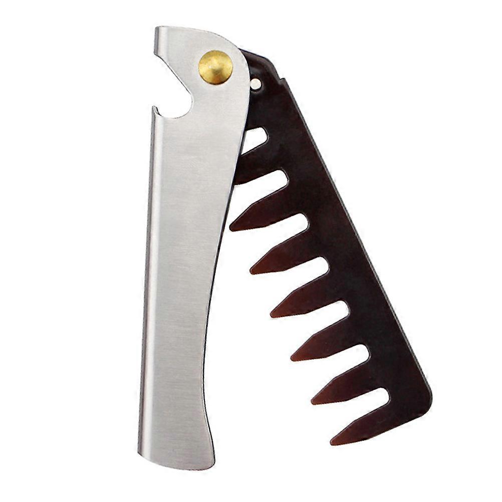 Foldable Stainless Steel Hair Comb for Men – Wide Tooth Styling Comb for Portable Grooming, Scalp Massage, and Hairdressing Accessory with Smooth