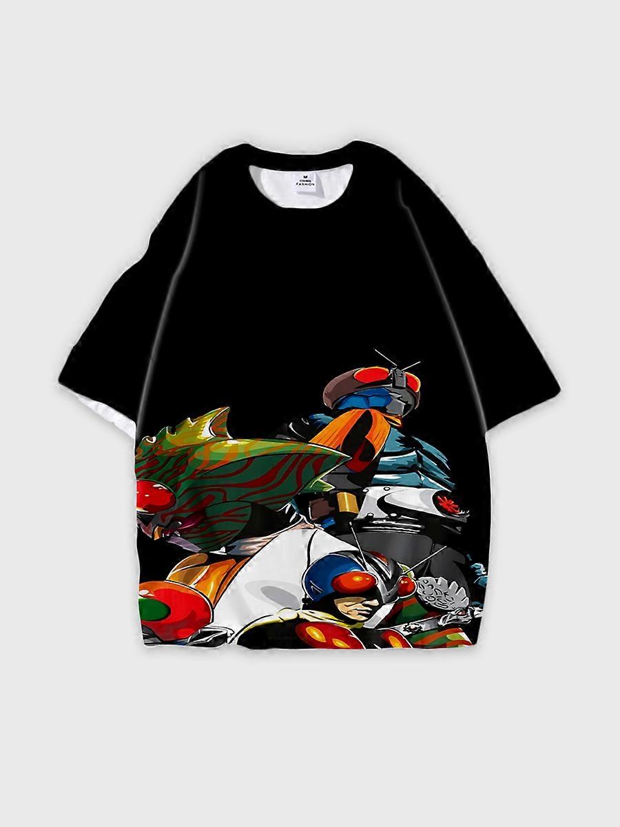 T-shirt round neck Role Pattern loose short sleeve I26