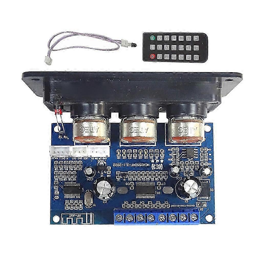2.1 Channel Digital Power Amplifier Board with Remote Control 2x25W+50W BT5.0 Subwoofer Class D Ampl