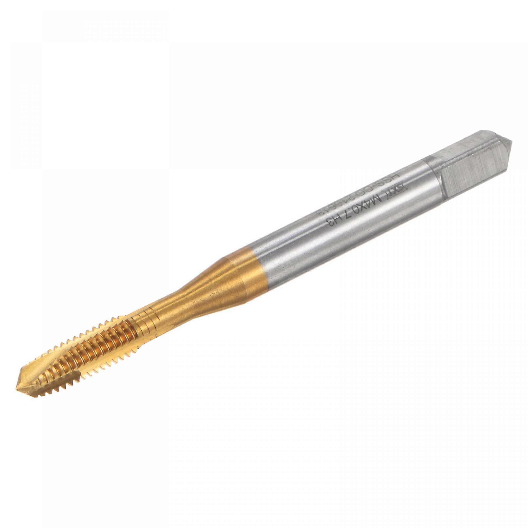Gewindebohrer With Spiral Point, M4 x 0.7 + 0.03 Metric Titanium-Coated Cobalt HSS Machine Tap, Thread Milling