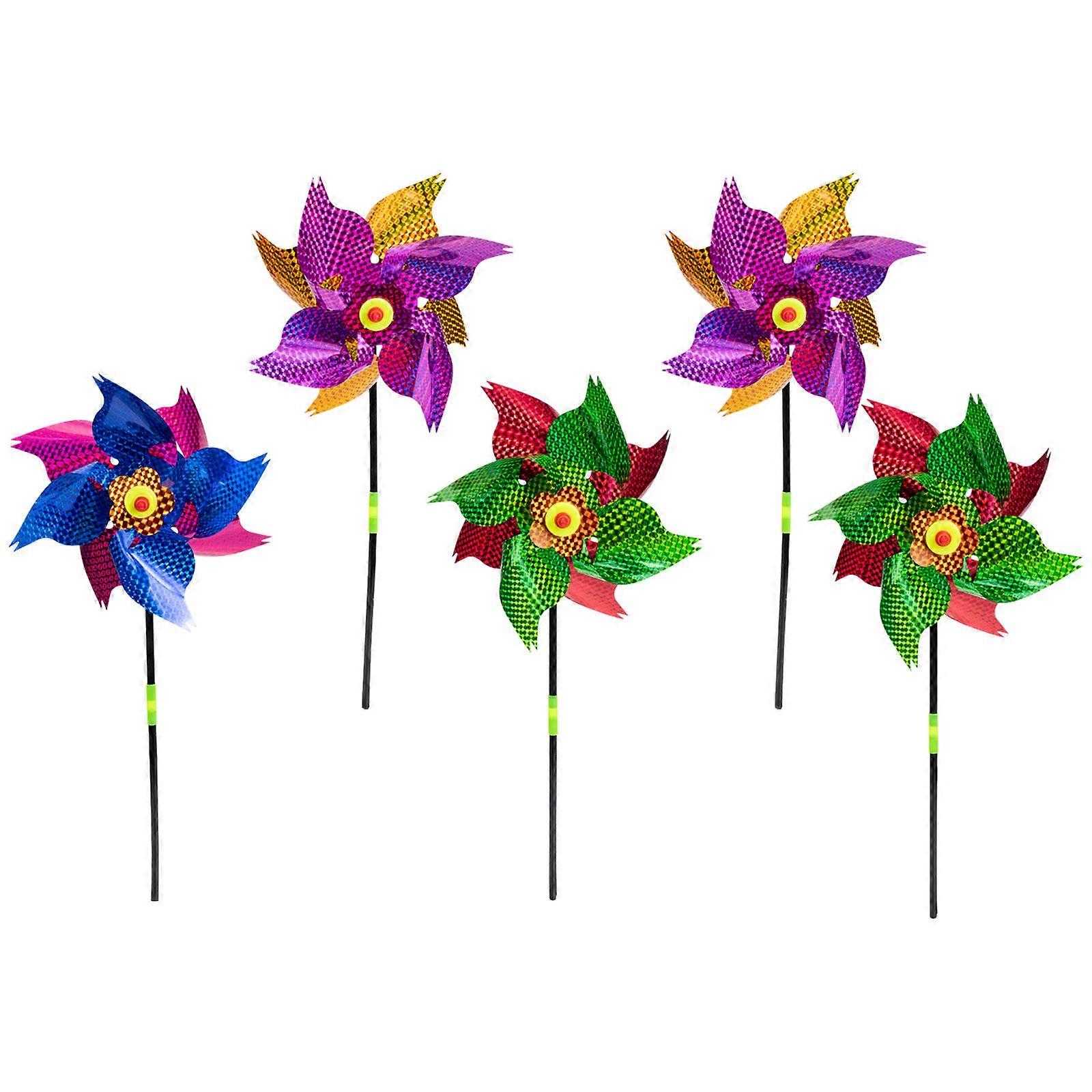 Bird Windmills 5Pcs Color Dispelling Windmill Shape Outdoor Use Perfect For Farm Garden Orchard And Large Workshop