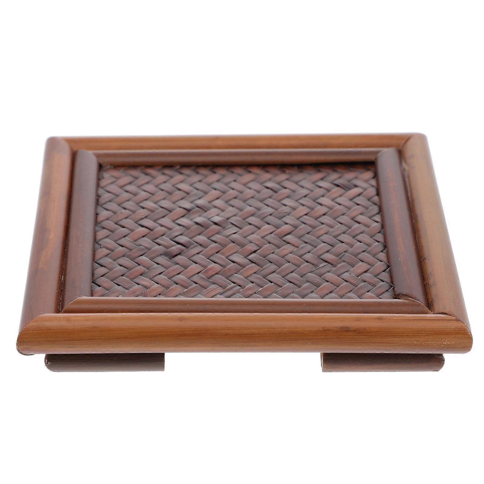 Coaster 1Pcs Woven Coaster For Office Use Brown Easy To Clean Square Shape