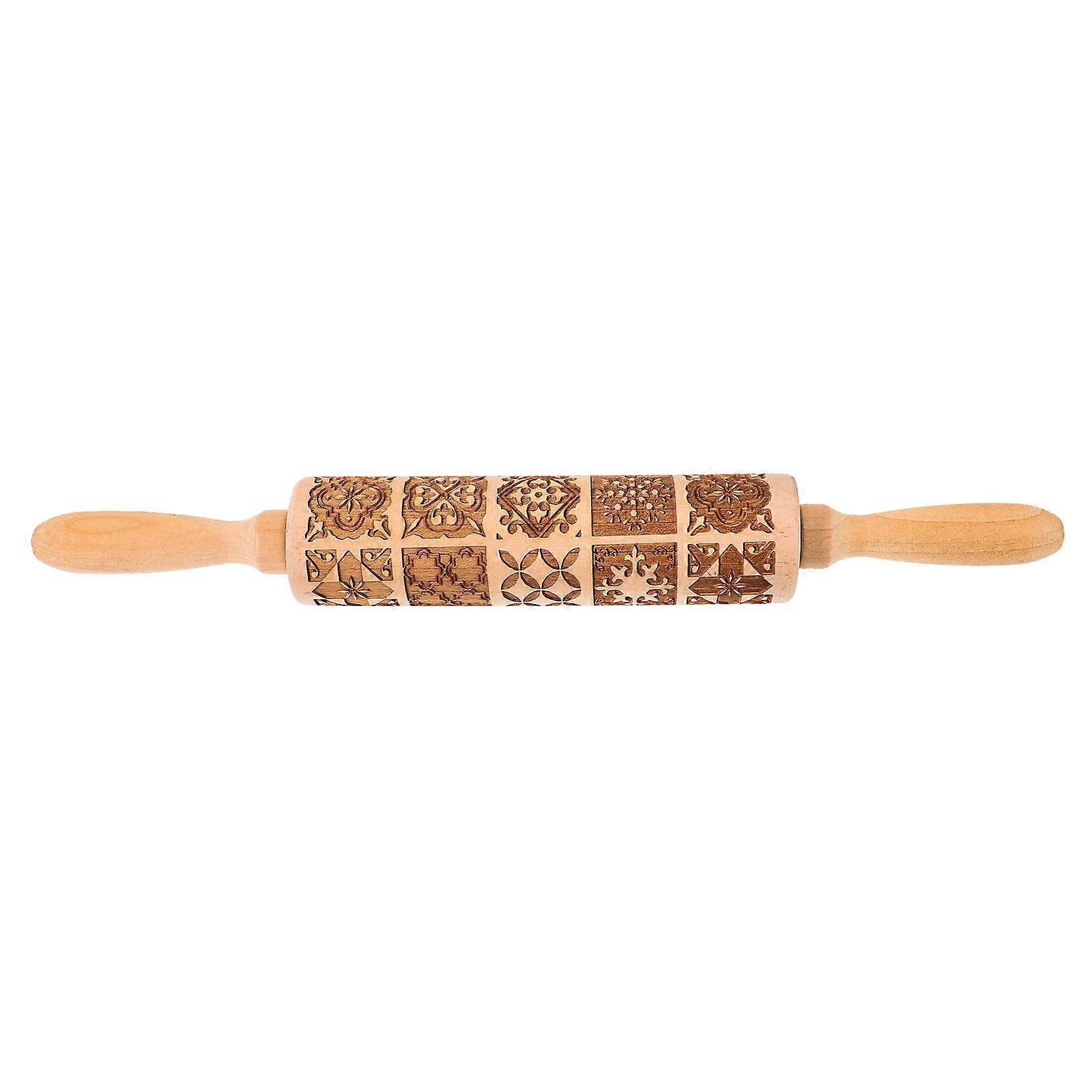 Wooden Rolling Pin for Kitchen Use Safe Hygienic Khaki 1pc