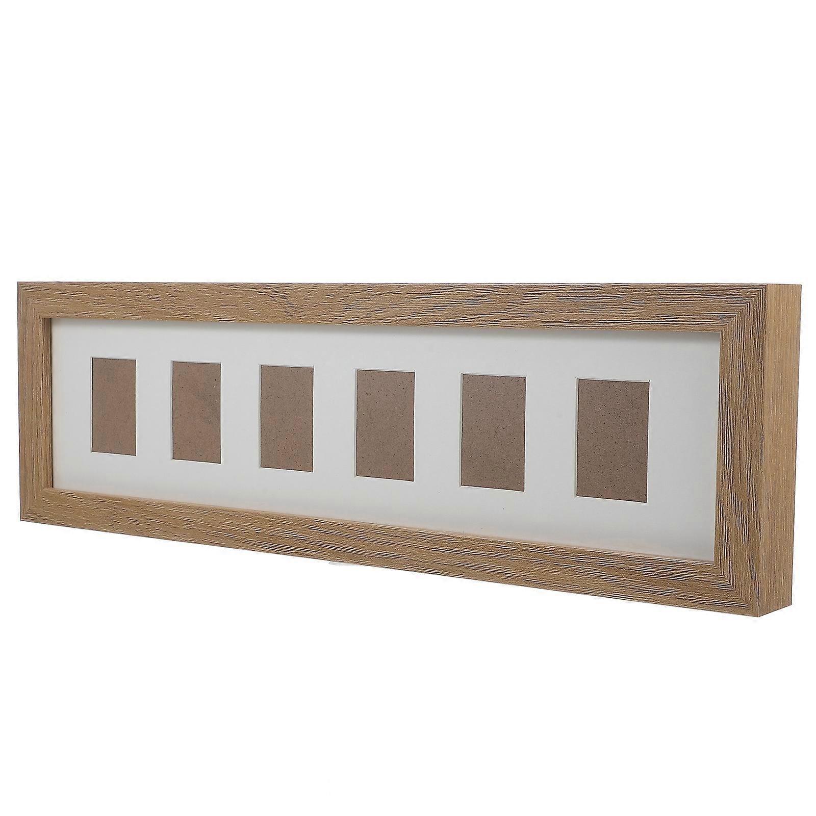 Collage Frames Rustic Photo Frame Home Decor Diy Craft Rectangular Wood 4.80X3.20X0.10CM 1Pack