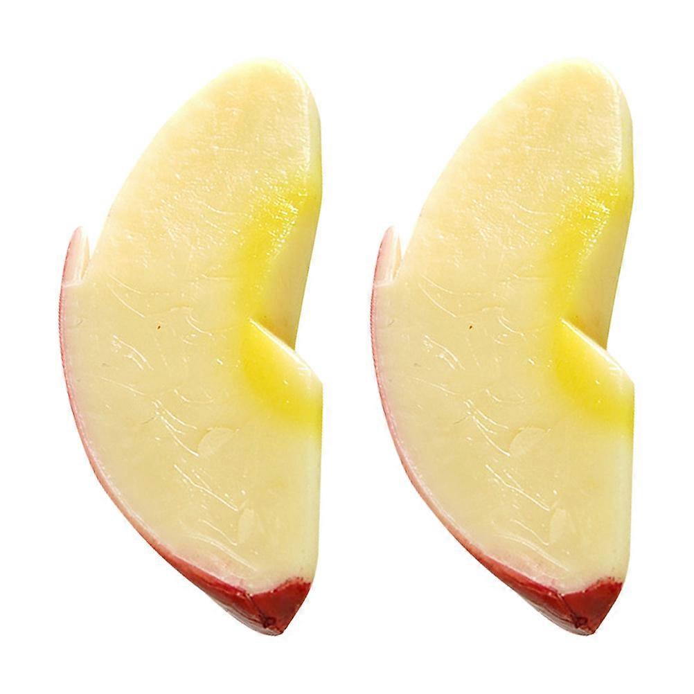Red Artificial Slices PVC Fake Fruit Model 2Pcs for Decoration