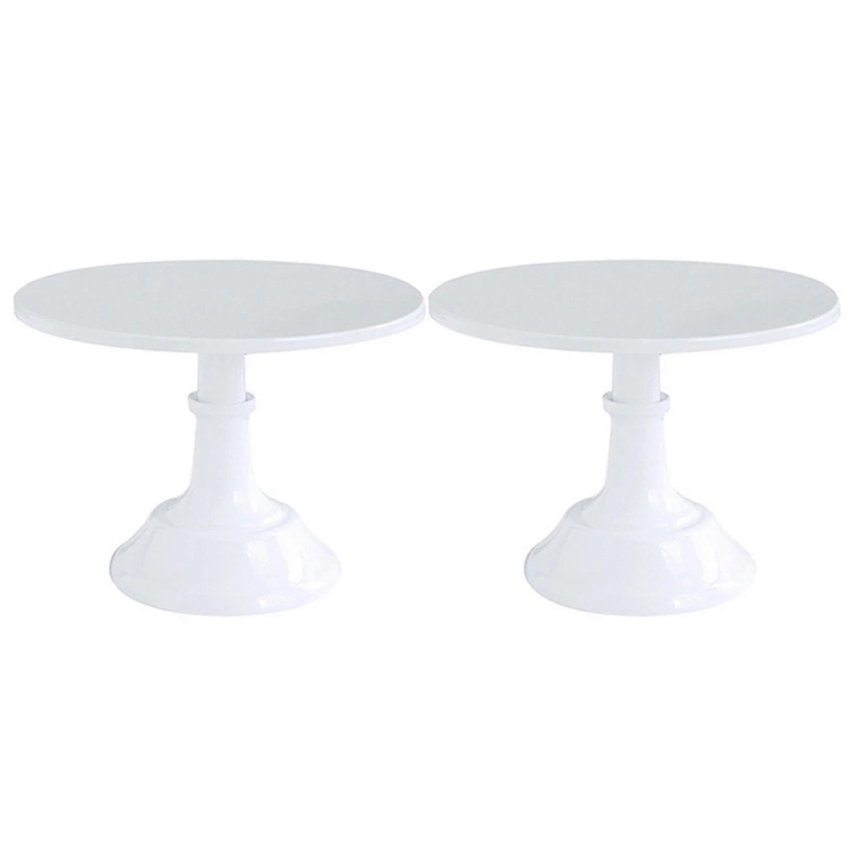 2X Metal Iron Cake Stand Round Pedestal Dessert Holder Cupcake Display Rack Bakeware White Wedding P