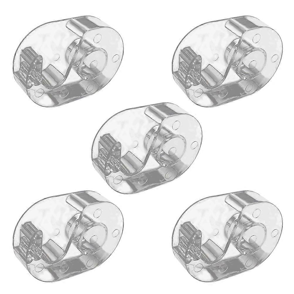 Portable Acrylic Tape Cutter Dispenser for Office Use White Durable Transparent 5pcs