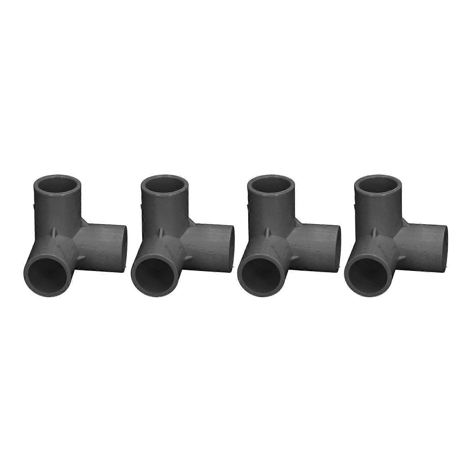 10PCS 3 Way Pipe Fittings PVC Plastic Right Angle Tee Corner Connector 20mm Inner Diameter Black 