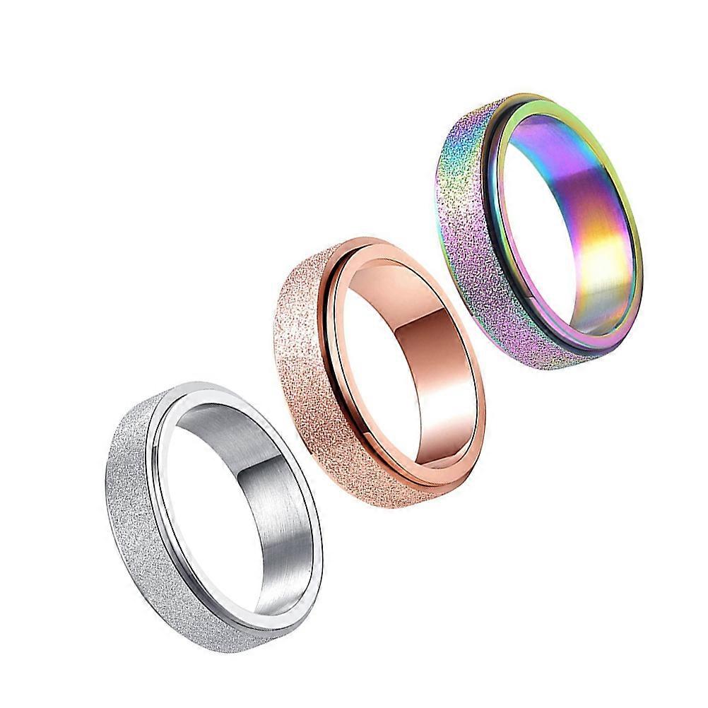 Here's a refined and appealing product description for your **3pcs Colorful Rotating Stainless Steel Unisex Rings Set**:
### 🌈 3 Pack Colorful