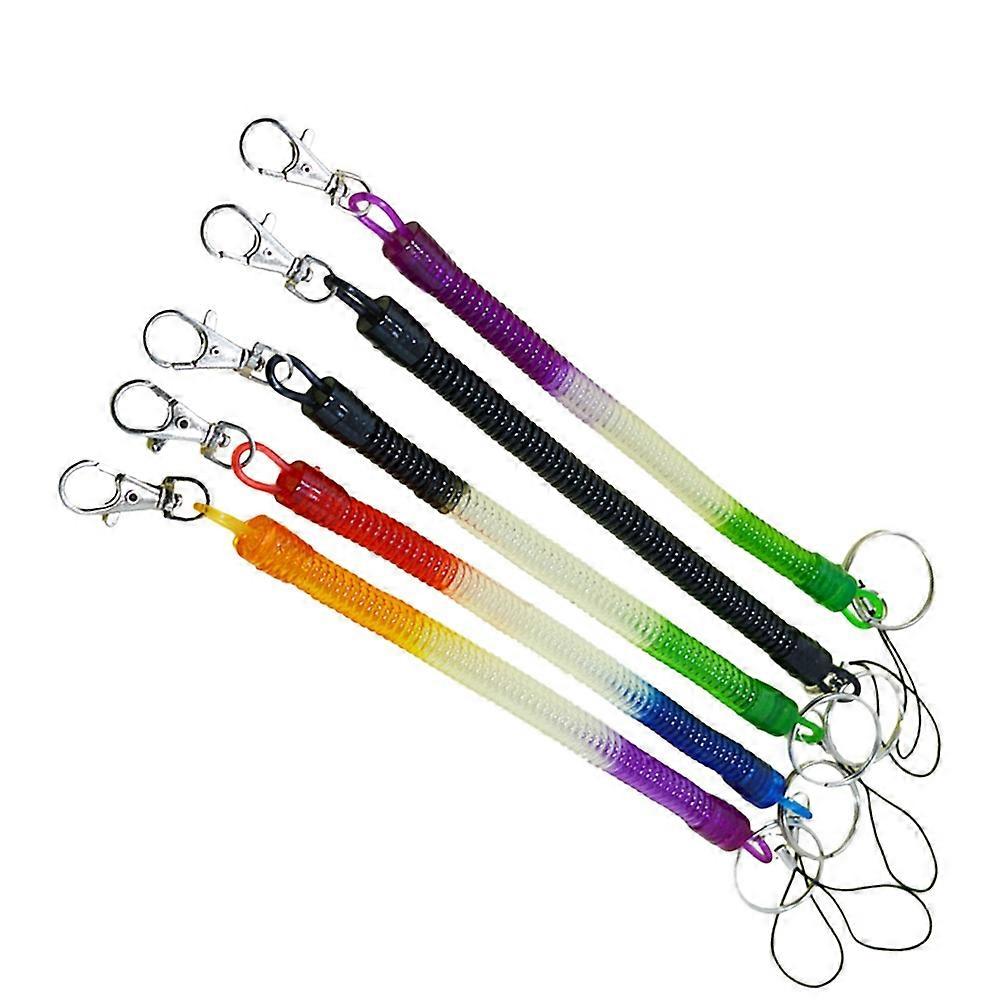 Stretchy Spiral Keychains with Durable Metal Belt Clip for Daily Use 12 Pieces Assorted Color