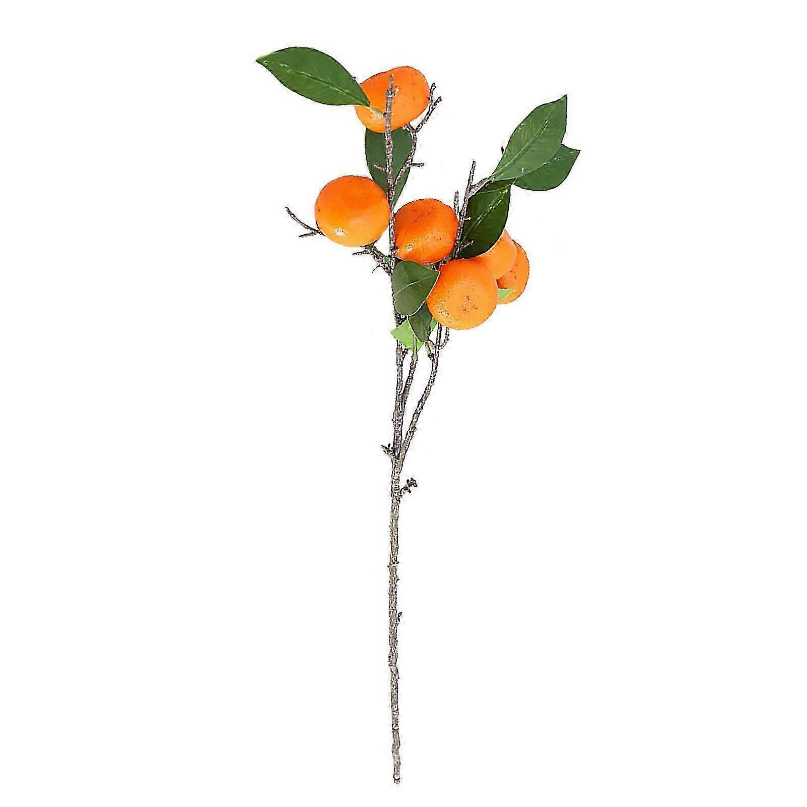Realistic Long-Pole Kumquat Simulation - Six Foam Kumquats (88 cm Length, 5 cm Diameter) with 12 Leaves for Home Decor and Landscaping
