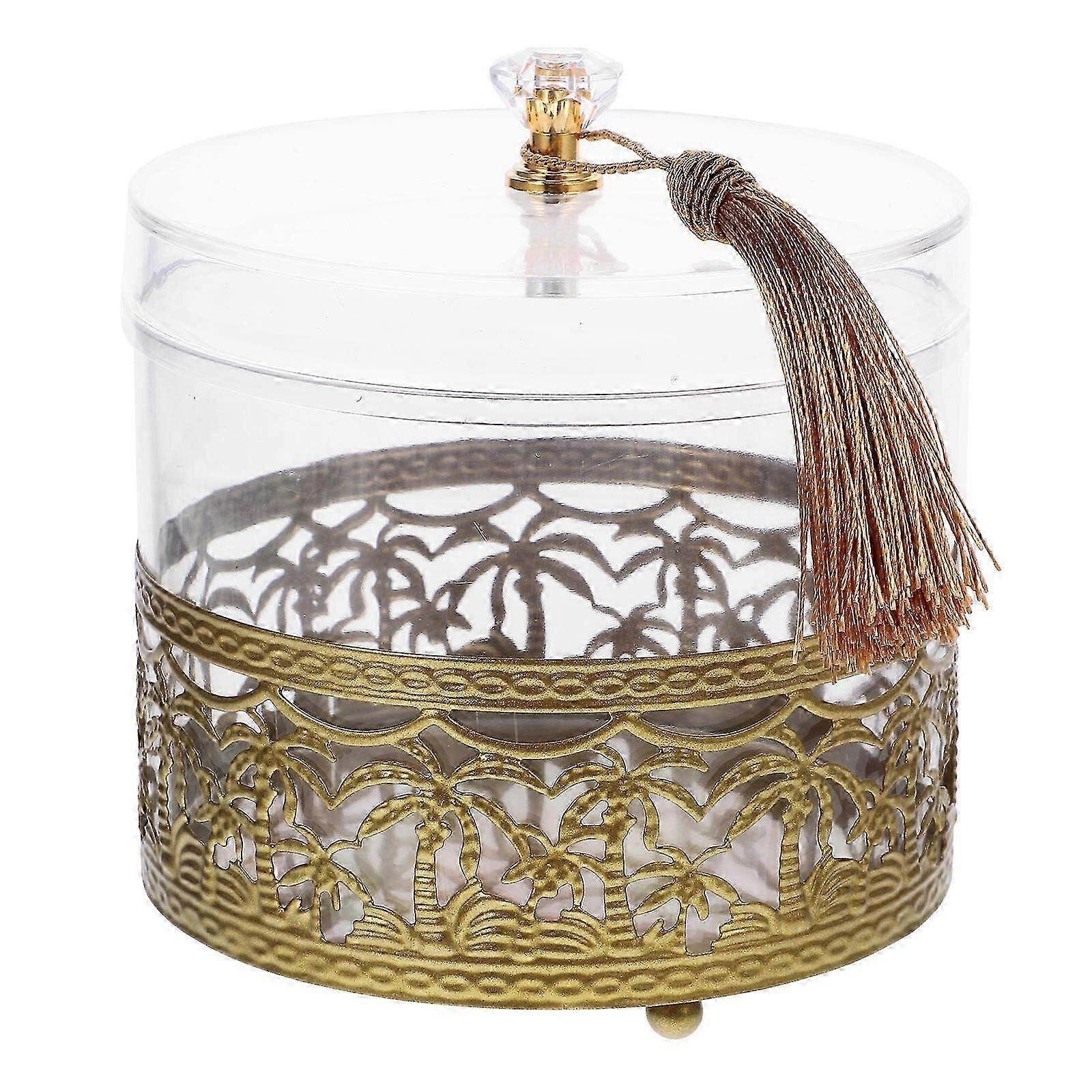 Candy Storage Box Middle East Candy Container Rectangular Iron Plastic Home Decor Item 1Pack