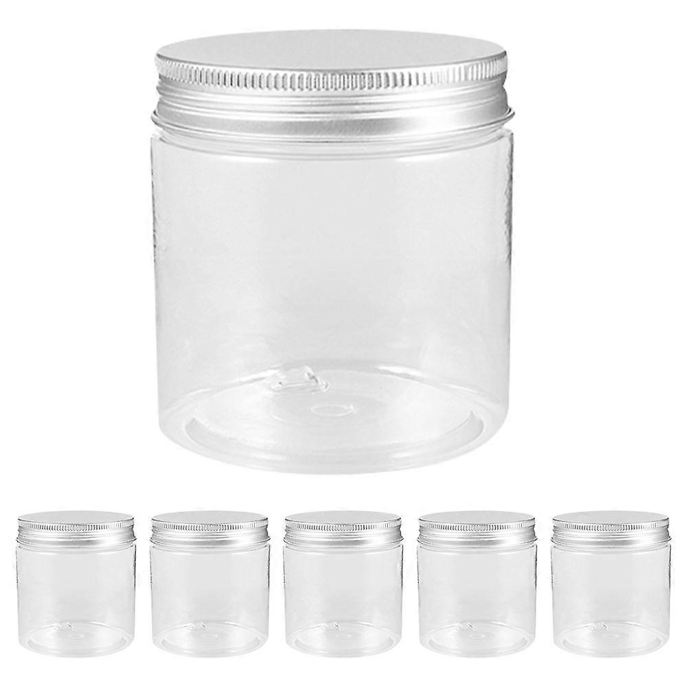 6pcs Multifunctional Airtight Jars with Aluminum Lids, Wide Mouth Food Storage Containers for Dry Food, Coffee, Tea, Candy, Pet Material, Easy to
