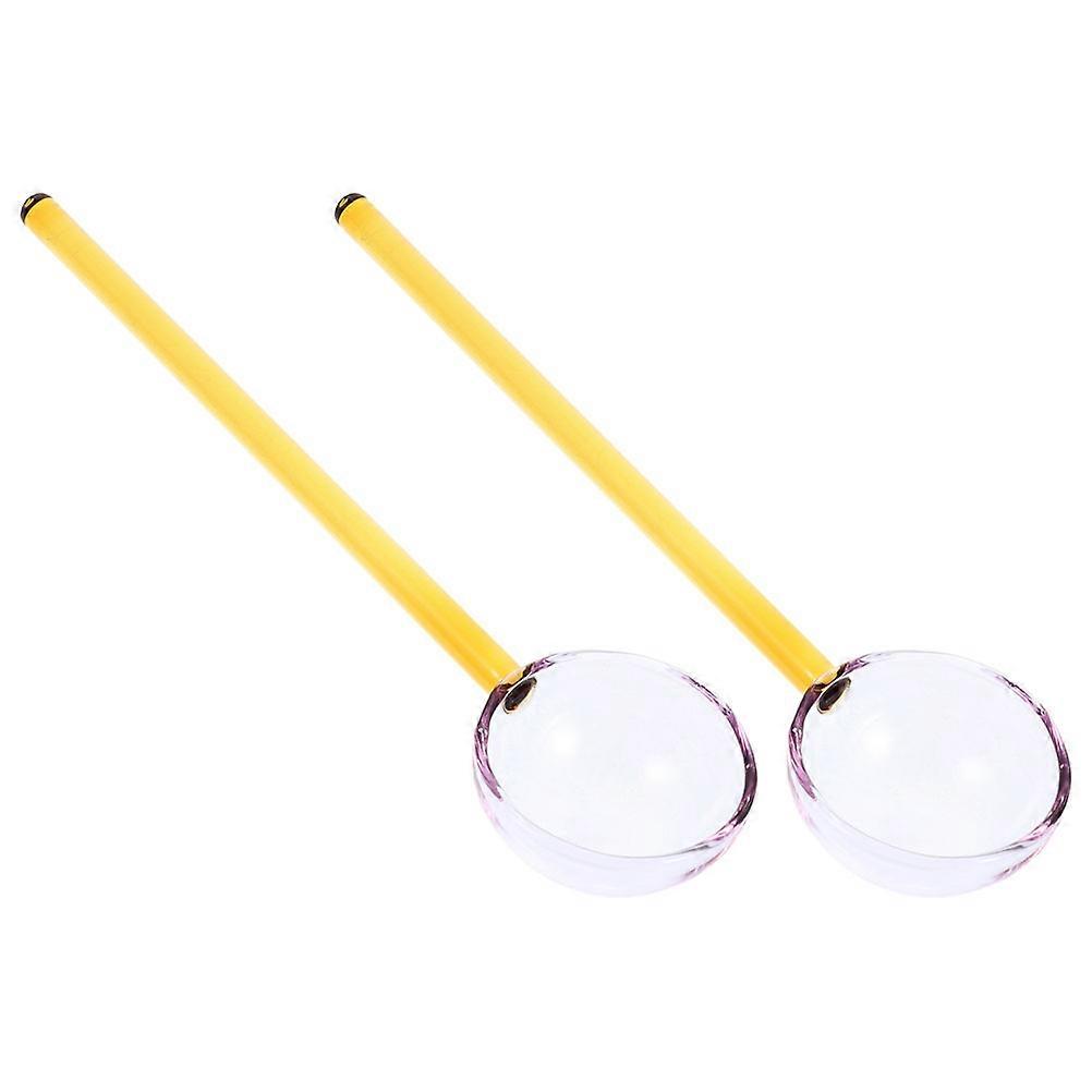 dessert serveringsskeer højtemperaturbestandige glasskeer kaffe omrøring te omrøring 16,50x4,00x1,50cm lysegul 2stk