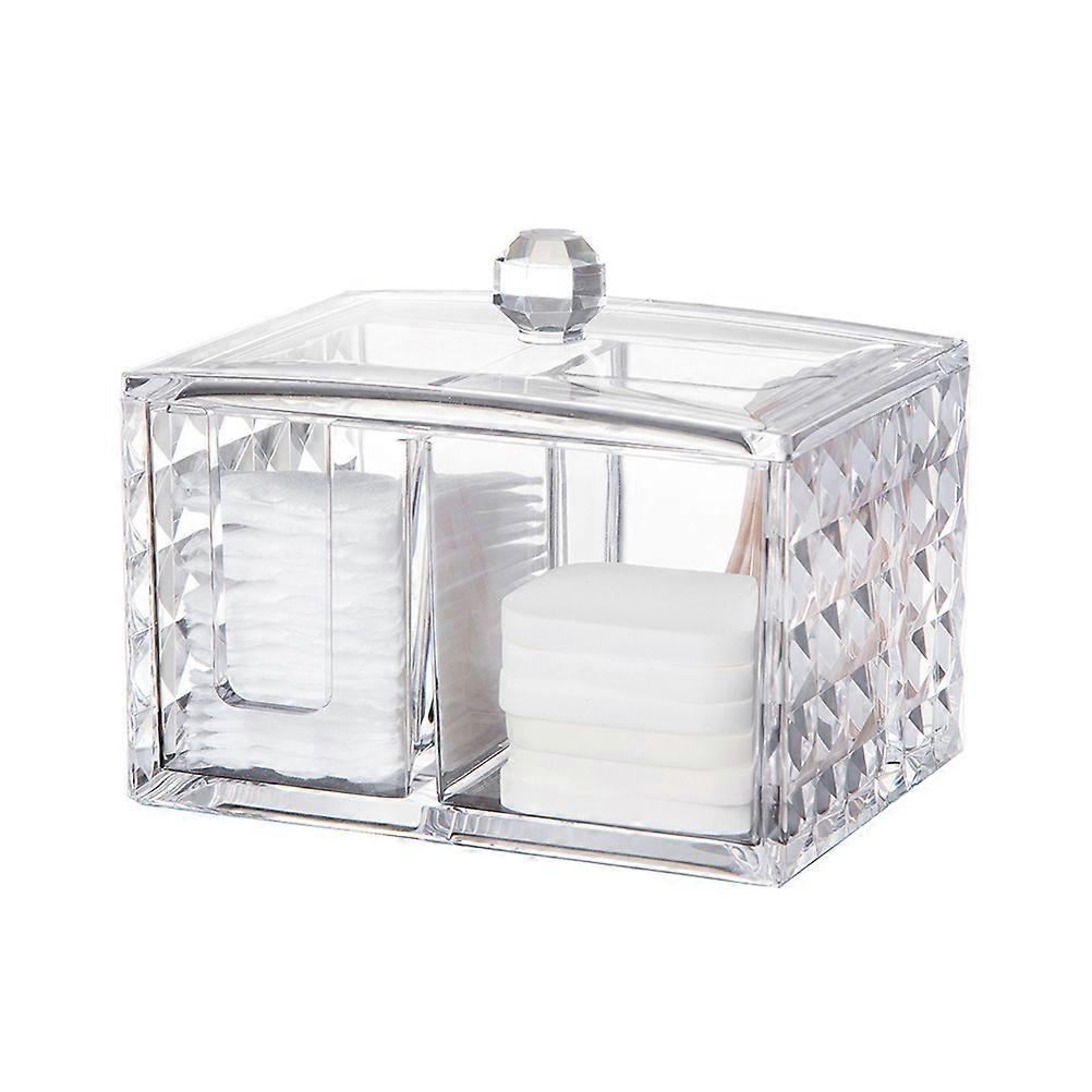 Transparent Acrylic Storage Box for Cosmetics and Bathroom Accessories Diamond Pattern