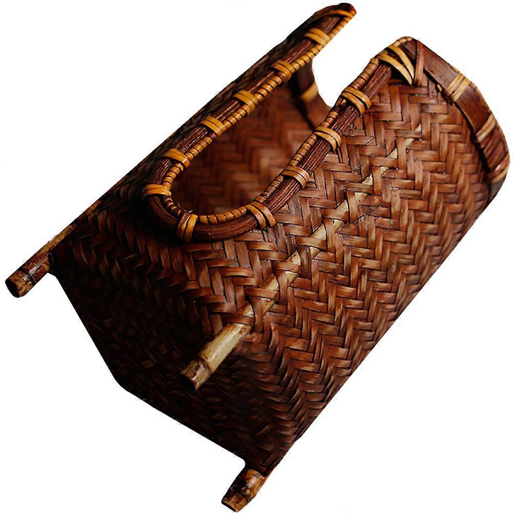 Cup Organizer for Restaurant Decor Dark Brown Weaving Style Simple Design Kitchen Use 1Pack