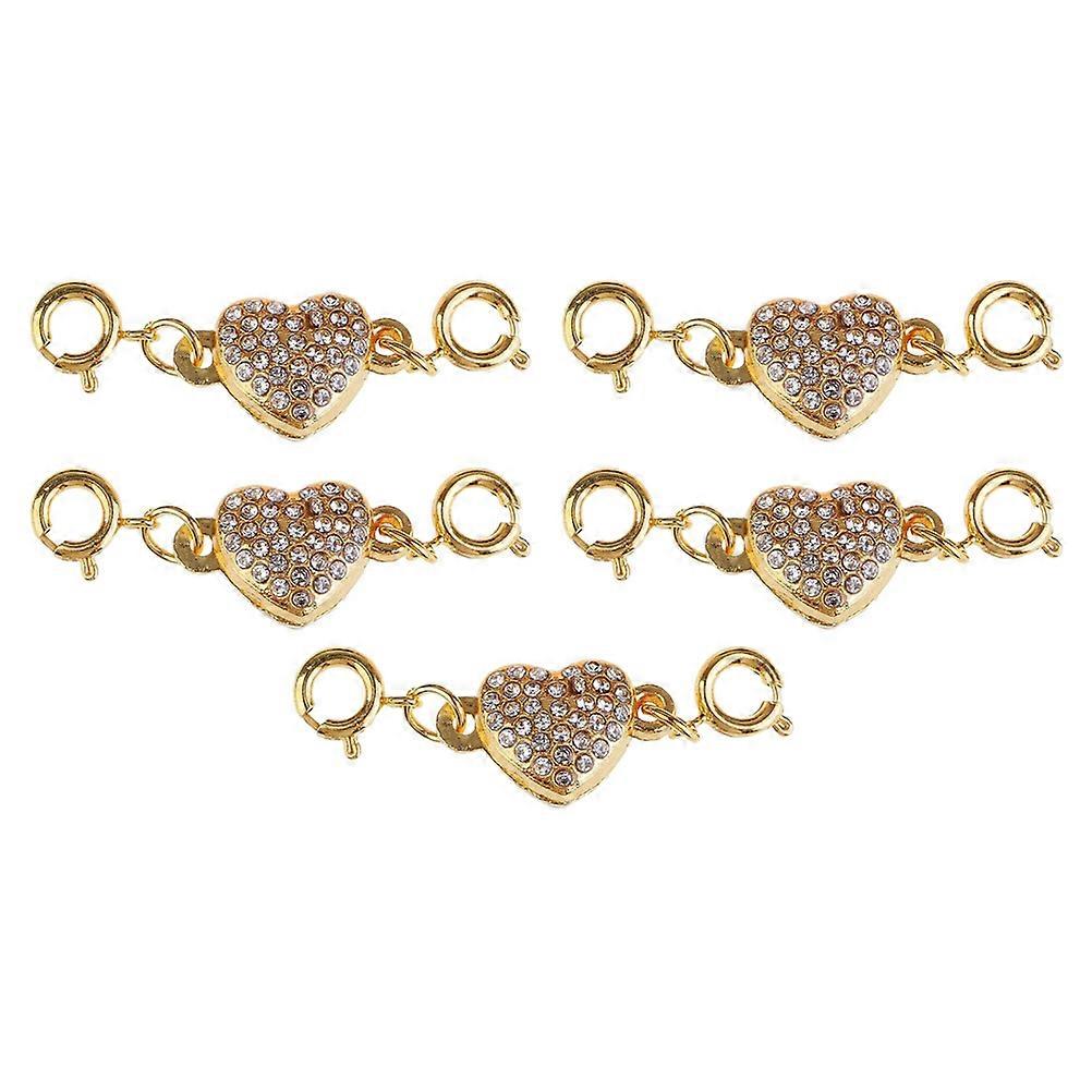 Heart Necklace Clasp 5Pcs Magnetic Buckle For Jewelry Making And DIY Projects With Durable Design