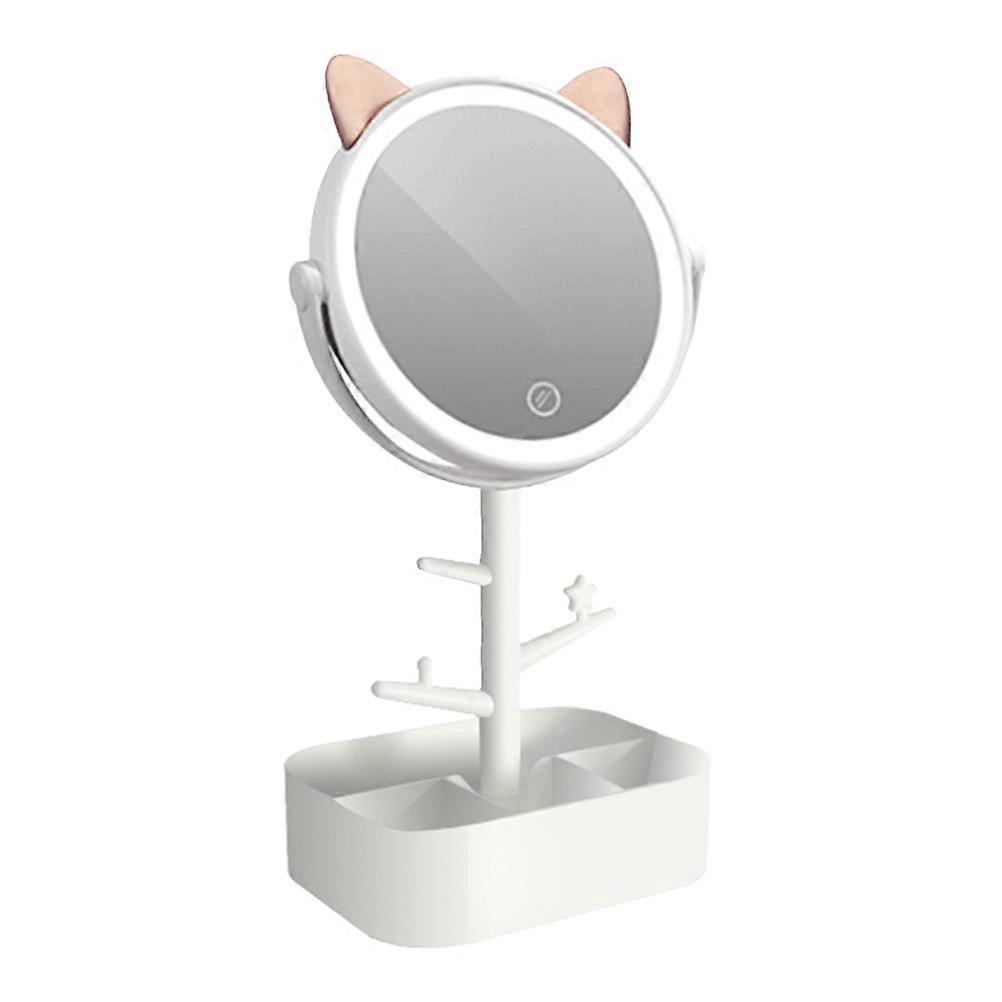 360 Swivel Dimming Makeup Mirror For Desktop Use 15X9X27CM Chic Style 1Set