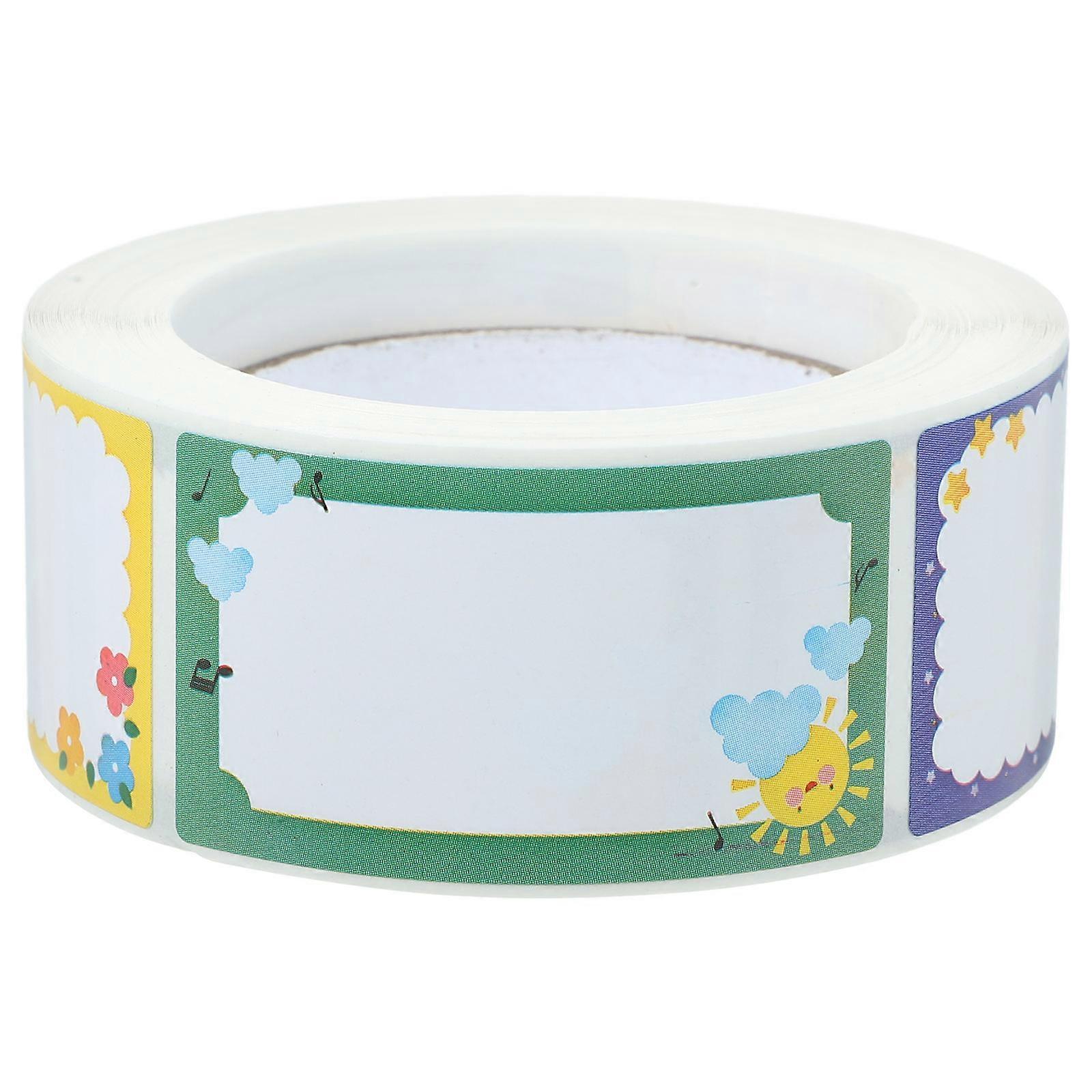Self Adhesive Cartoon Name Labels Roll Easy to Use Stickers for Office, Bottles, Boxes & Daily Item Organization