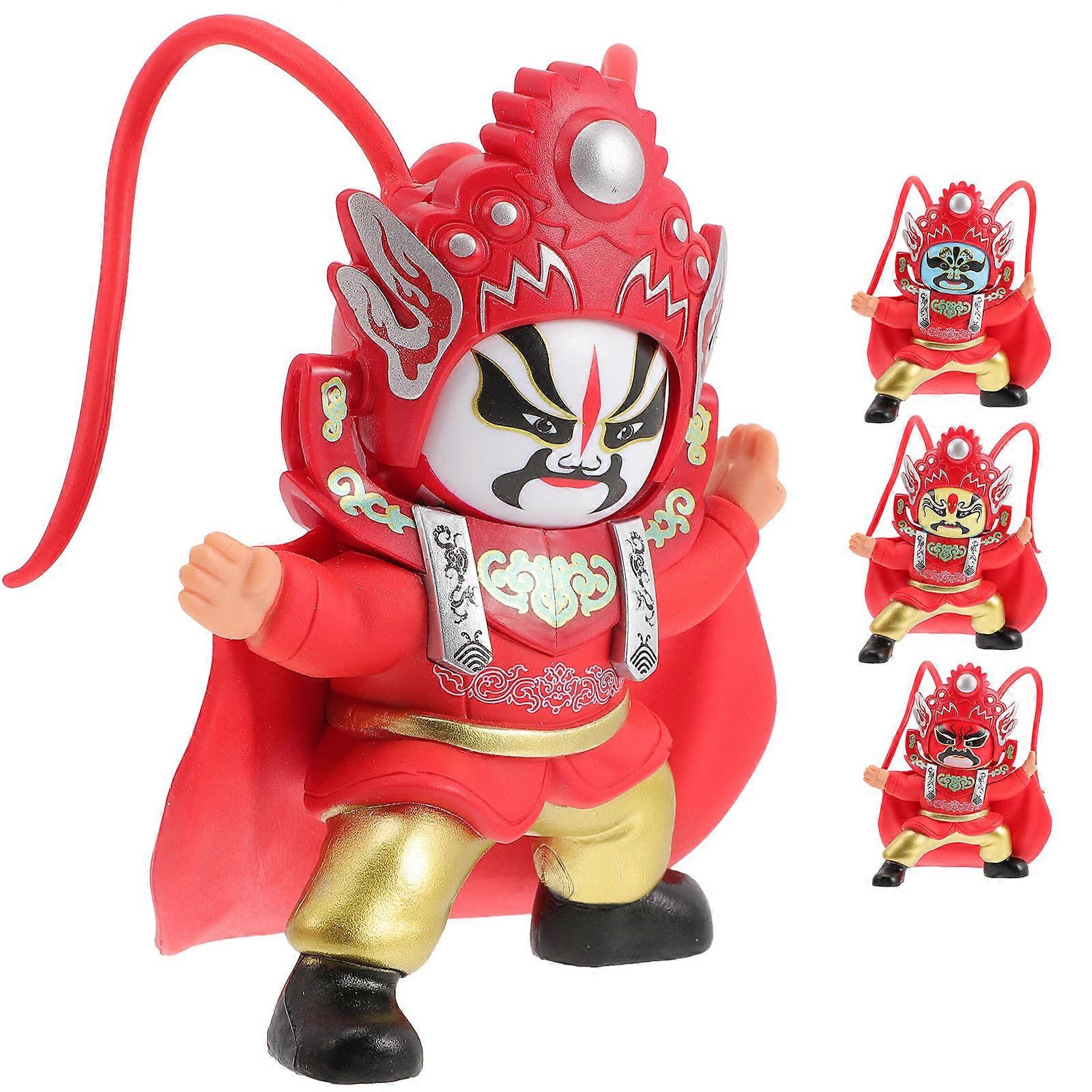 Sichuan Opera Face Changing Doll – Traditional Chinese Desktop Ornament with Vivid 3D Design, Plastic Craft for Home & Theater Decoration