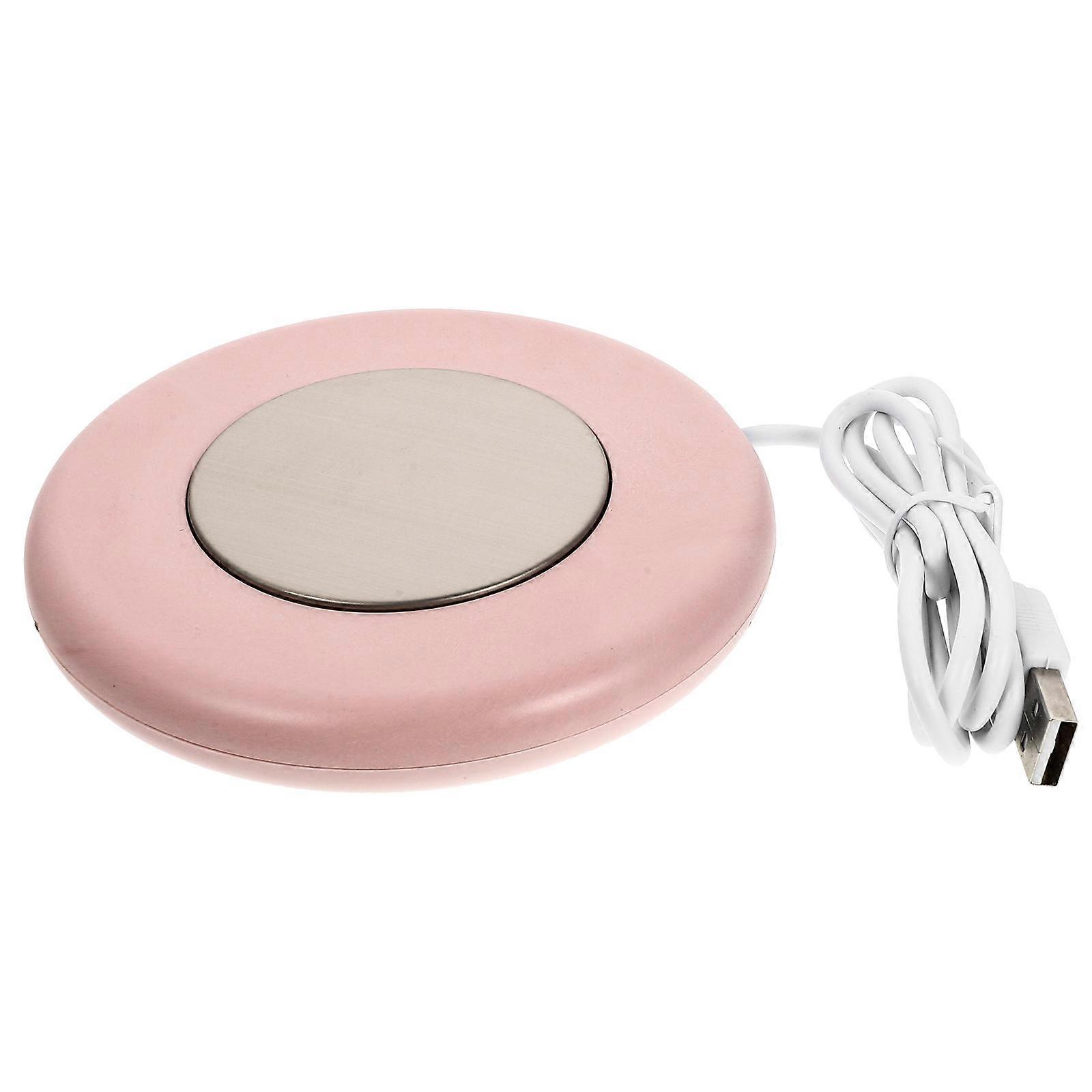 USB Powered Heating Coaster Warmer Set For Coffee Lovers 55℃ Constant Temperature Pink Color
