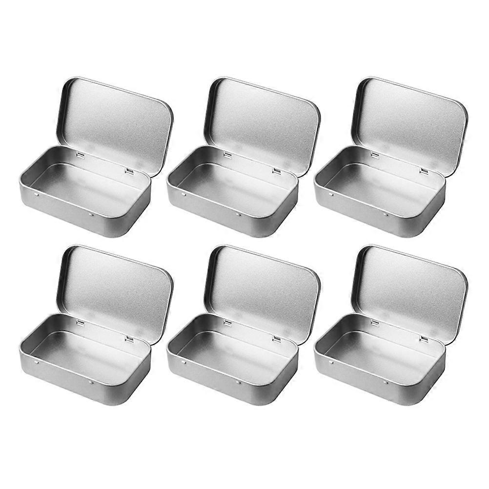 6Pcs Rectangular Spice Case Tinplate Sample Boxes for Small Objects Organization
