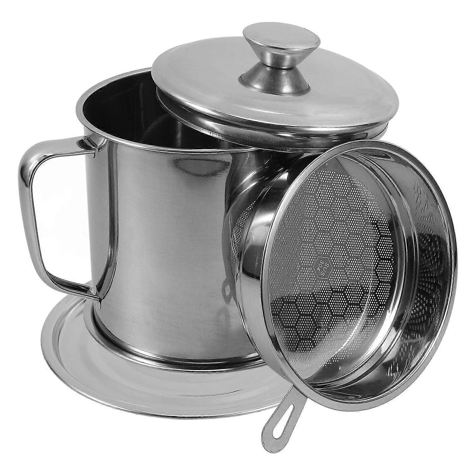 Stainless Steel Oil Container for Storage with Perfect Workmanship and Humanized Handle 7.07 Inches