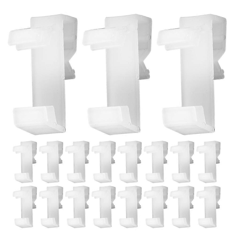 20pcs White Plastic Valance Clips for Window Blinds – Easy Install Hidden Retainer for Bedrooms & Living Rooms, Light Blocking & Privacy Protection