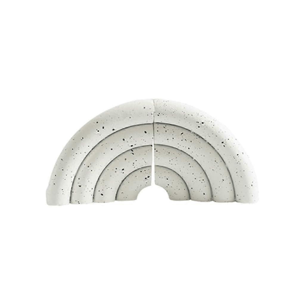Simple Bookends, Creative Resin Bookshelf Study Desk Marble Bookends Bookshelf Decoration Heavy Bookends Marble Style White