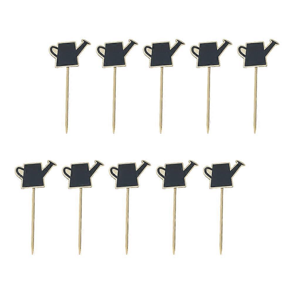 Kreidetafel wählt 10 Stück Mini Message Board Holz Topper für Gartendekoration in schwarzer Farbe