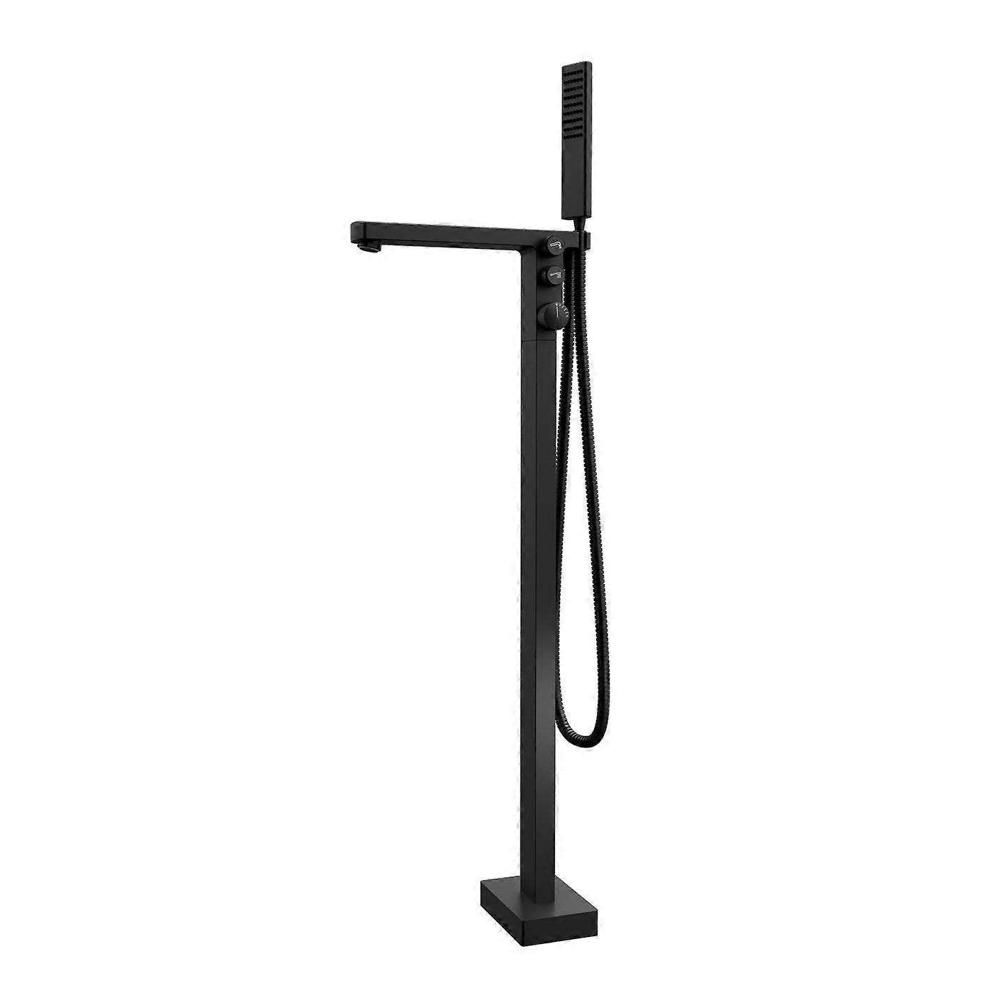 NT7562 Black Matt Standing Bath Mixer with Hand Shower