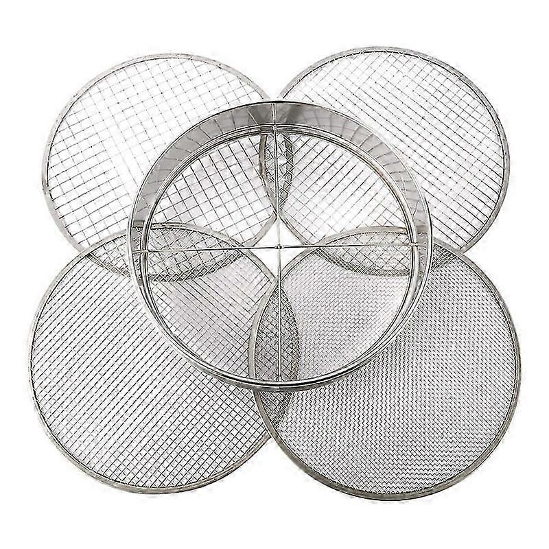 Garden Potting Mesh Sieve Sifting Pan - Stainless Steel Mix Soil Filter 4 Sieve Mesh Filter(1/8In,1/