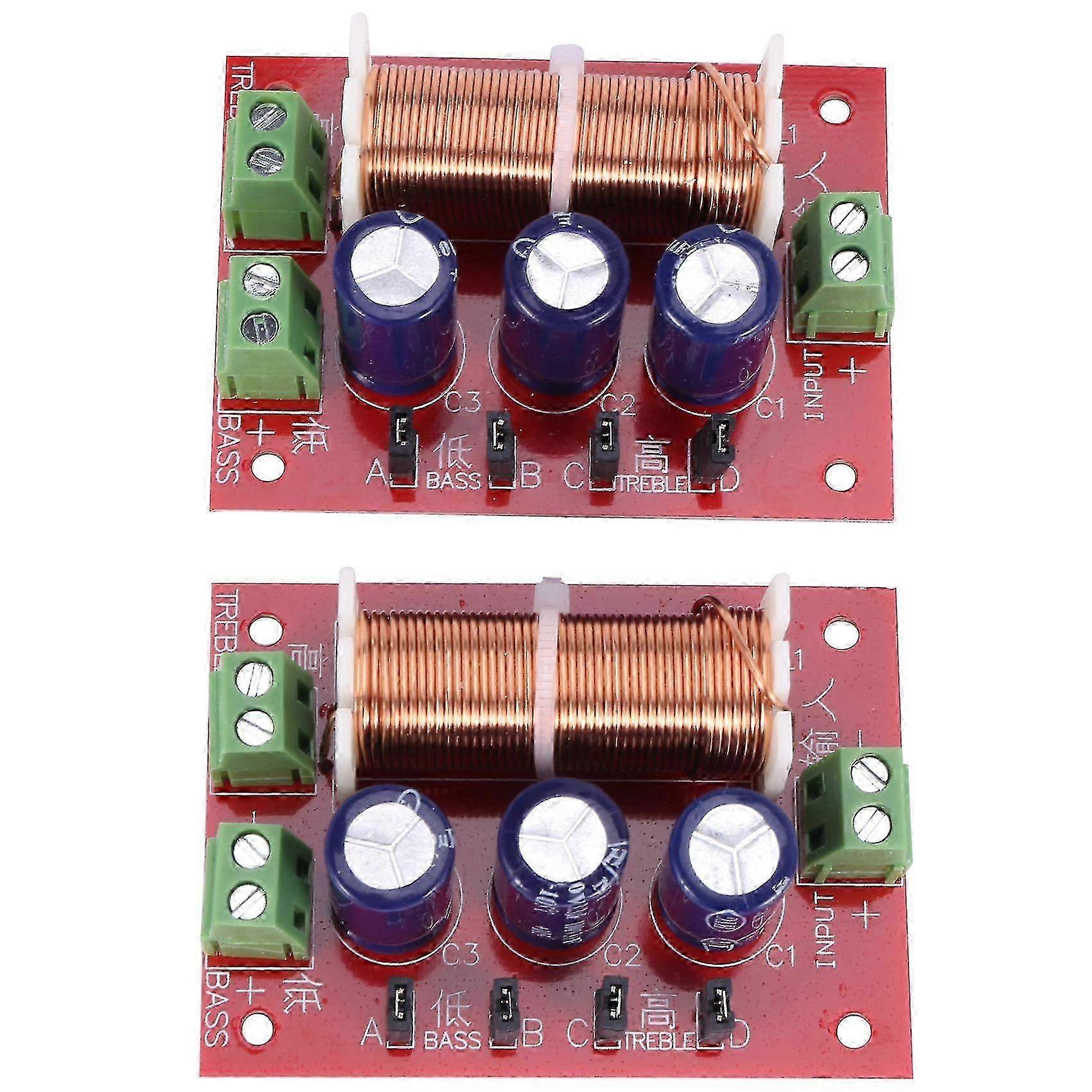 2Pcs 400W Speaker Crossover 2 Way Audio Adjustment Tweeter Bass Speakers Filter