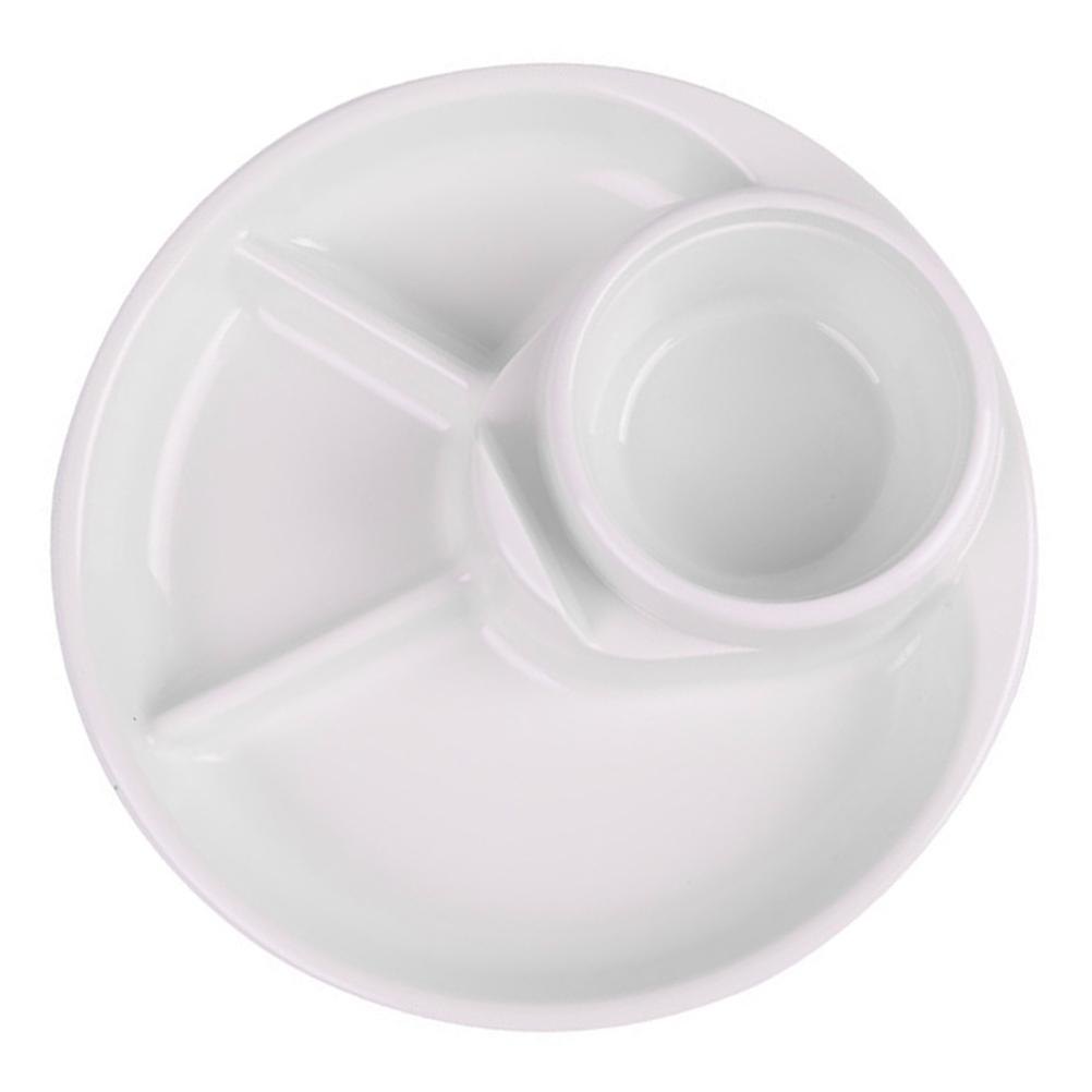 Divided Food Plate Kitchen Serving Platter Perfect for Parties and Gatherings with Functional Design and White Color 1Pcs