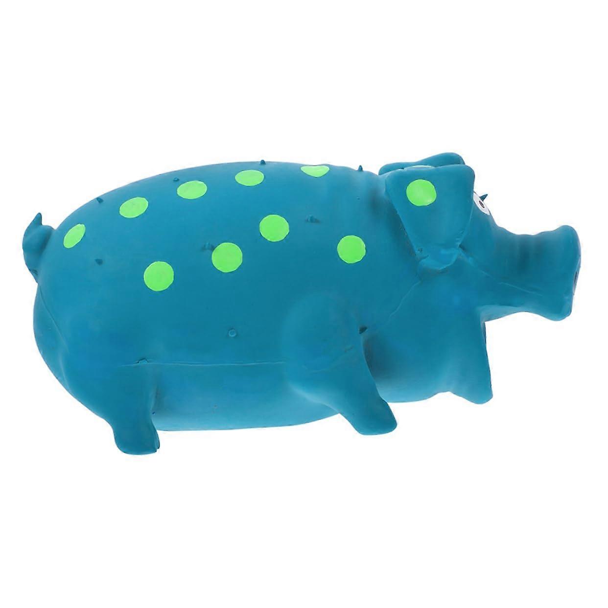 Latex Pig Sound Toy for Small Dogs - Durable Chew Toy for Puppies, Sky Blue, Ideal for Small Breeds