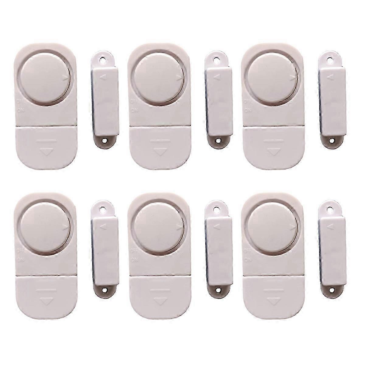 Wireless Home Security Door & Window Alarm for Anti-Theft Protection, DIY Magnet Alarm System, 6 Sets per Pack
